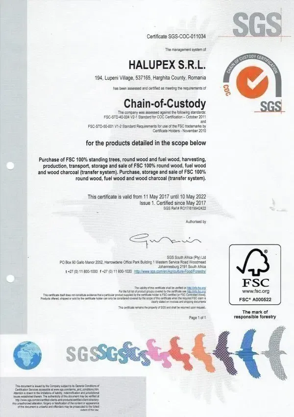 Certificat FSC - SGS