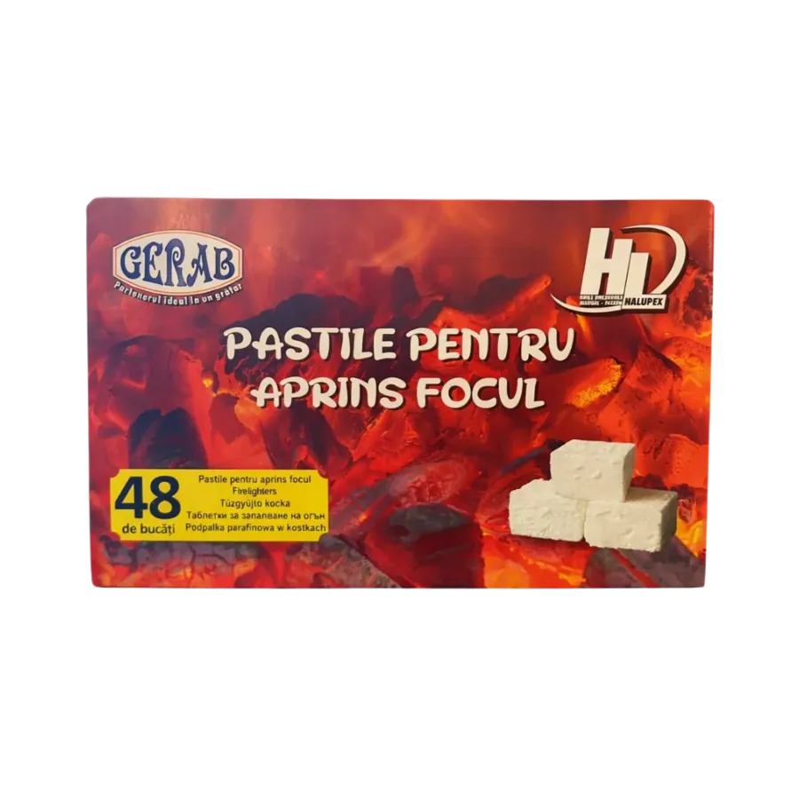 Gerab - Pastile pentru aprins focul 48 bucăți